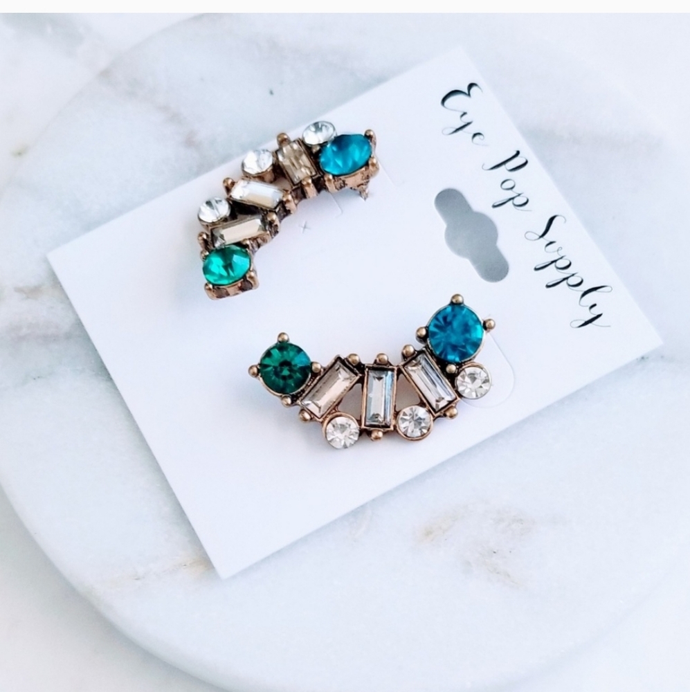 Crystal moon earrings